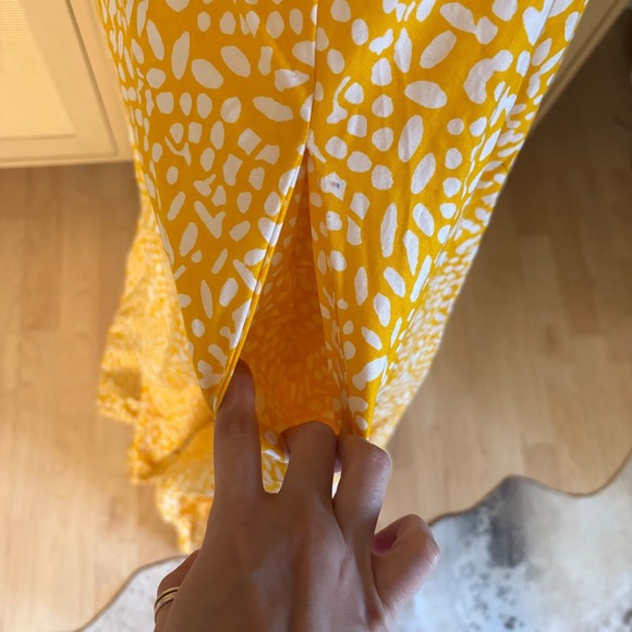 SIKA ANTHROPOLOGIE Marigold Ruffled Maxi Dress Spot Size 8P - Picture 5 of 11